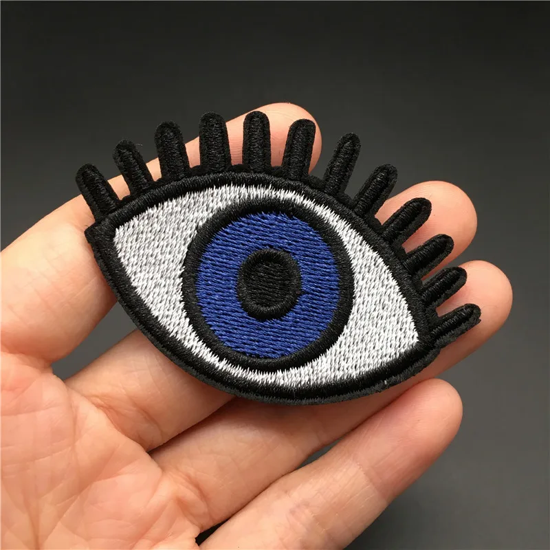Auge Größe: 6,6x4,6 cm DIY Streifen für Kleidung Stickerei Patch Eisen auf Abzeichen Nähen Kleidung Aufkleber Applique Dekoration – Detail 6