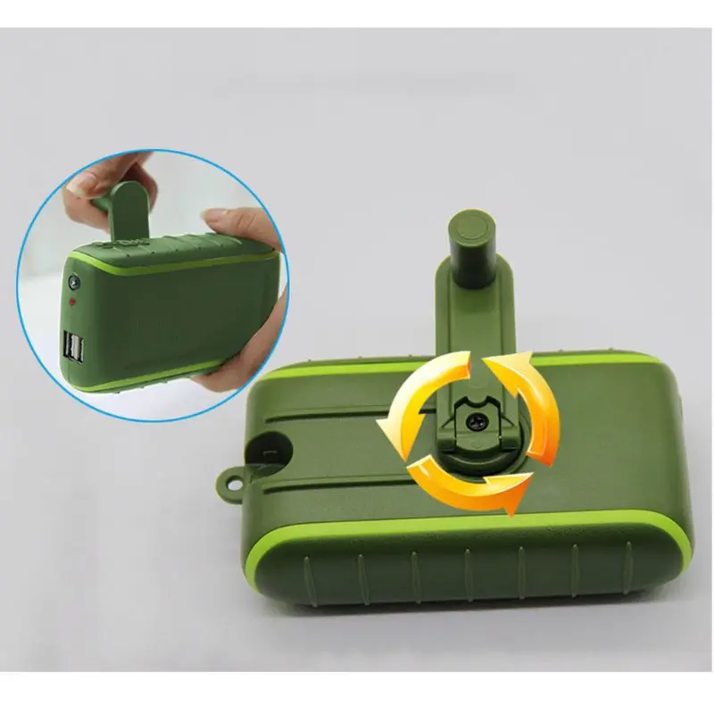 

8000mAh Hand Crank Solar Power Bank Charger Portable Waterproof LED Flashlight J6PF