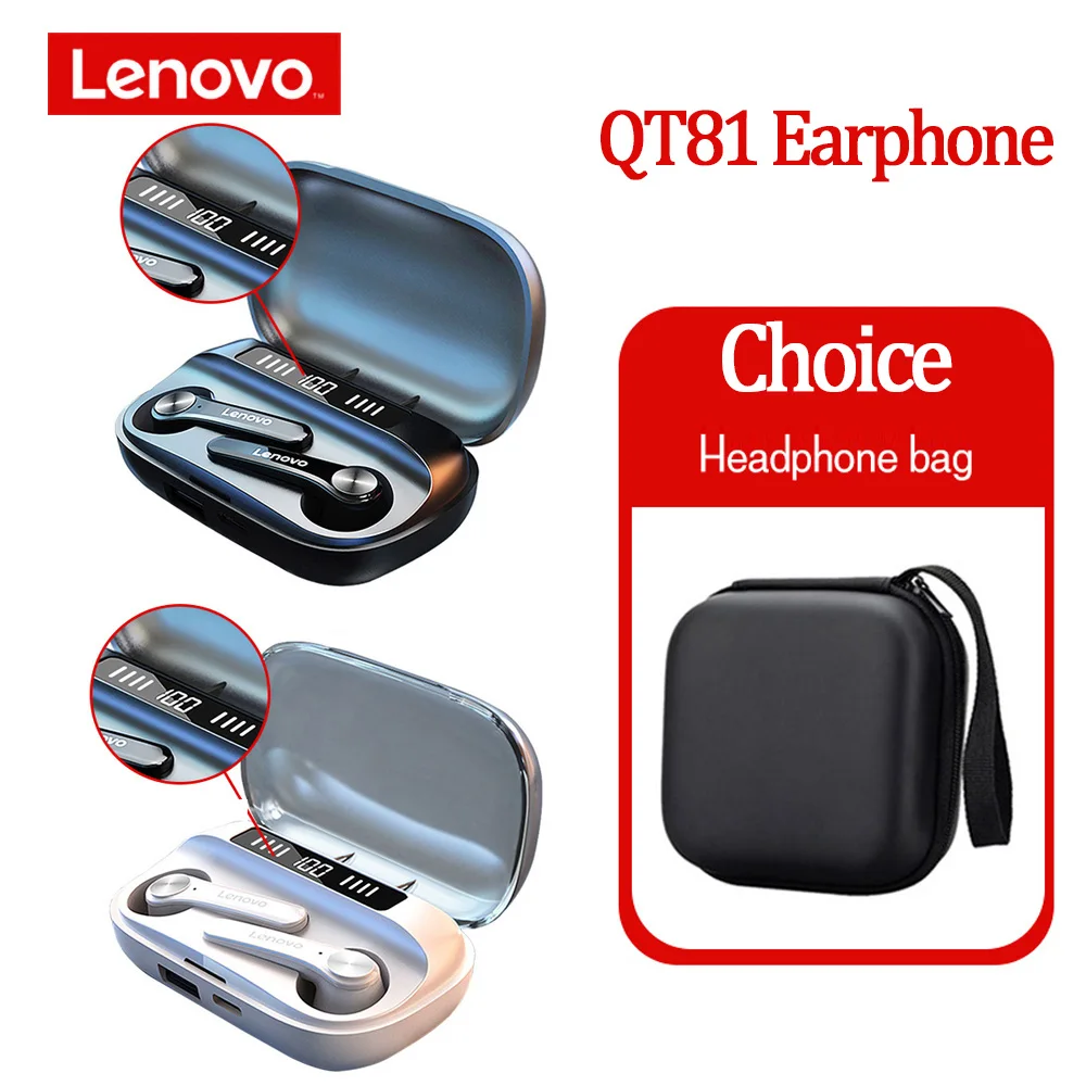 Оригинальные беспроводные наушники Lenovo QT81 TWS Bluetooth с управлением ии стерео бас