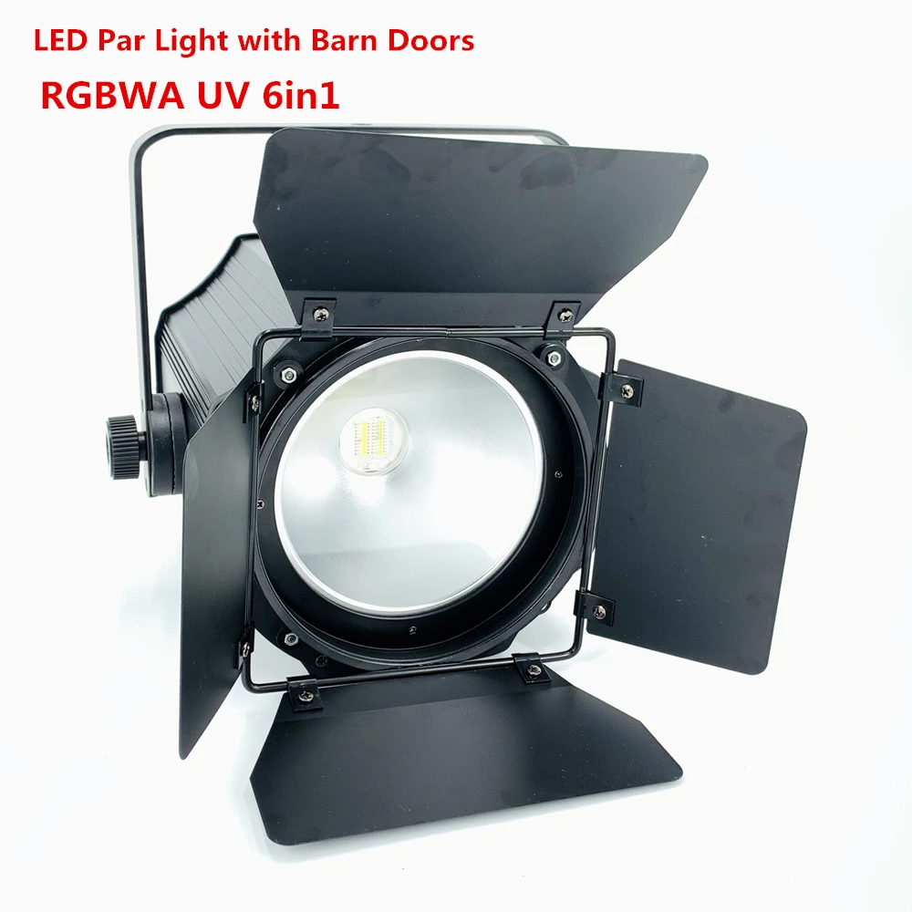 

300 Вт, монолитный блок ярких фотоэлементов с алюминиевыми дверцами, Dj DMX512, лучевой промывочный стробоскоп, сценическое освещение, теплый белый свет, RGBWAUV, 6 в 1, 200 Вт