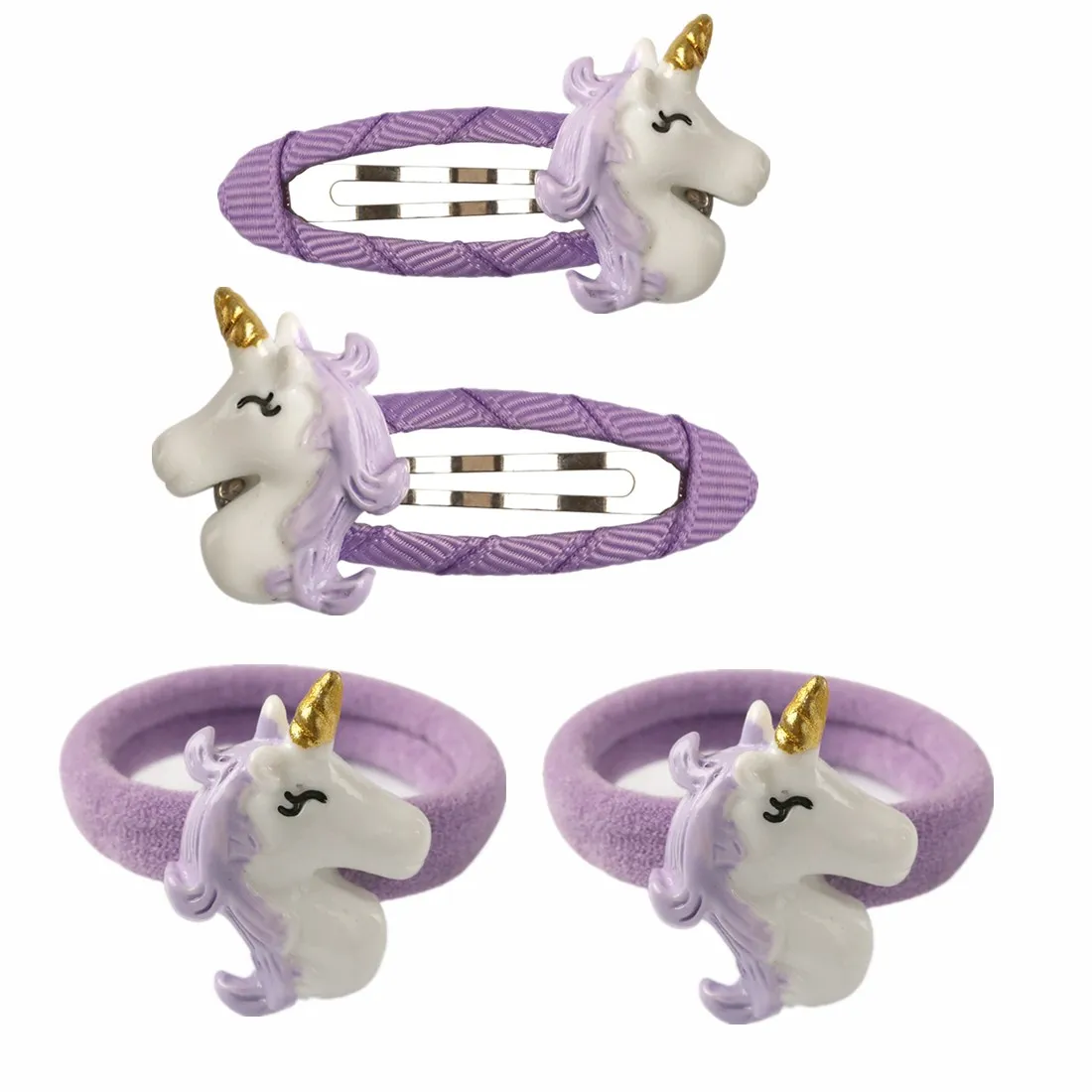 XIMA 4pcs/lot Mini Cartoon Flamingo Owl Hairpins Kids Unicorn Hair Ties for Princess Girls Unicorn Hair Band Hair Accessories