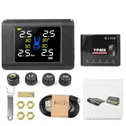 Система сигнализации TPMS на солнечной батарее система контроля давления в шинах с 4 датчиками, ЖК-дисплеем в реальном времени
