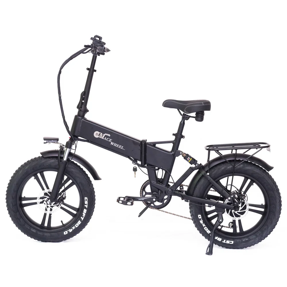 

RX20 750W Folding Electric Bicycle 20*4.0 Fat Tire Mountain Bike 48V E-bike Full Suspension