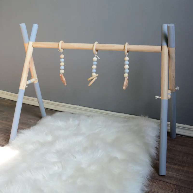 Nordic Baby Gym Play Nursery Sensory Ring-pull Toy Wooden Frame Infant Room Toddler Clothes Rack Gift Kids Room Decor Best Gifts