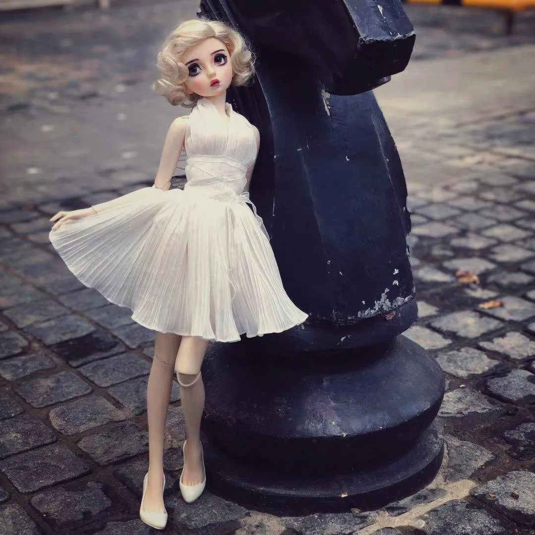 T02-X506-4 Одежда для кукол Blyth st 1/3 1/4 bjd 1/6 аксессуары на заказ белая платье с юбкой в