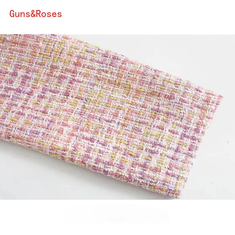 

Spring Jackets For Women 2021 Fashion Patchwork Checked Tweed Jacket Coat Vintage Long Sleeve Frayed Trim Female Chic Tops