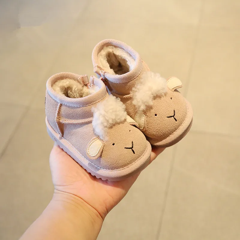 Зимняя распродажа Замшевые младенческие сапоги для снега Обувь малышей Детская