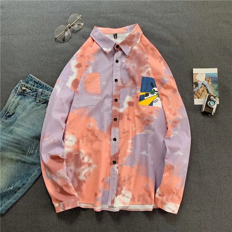 Printed Hawaiian Relaxed Version Beach Shirt for Men 2021 Summer Long Sleeve  Shirts Mens Holiday Vacation Clothing Chemise