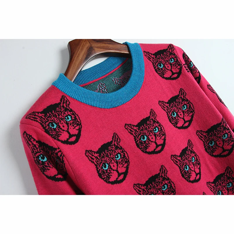 Осенне-зимний вязаный свитер 2019 Женские Жаккардовые с длинным рукавом