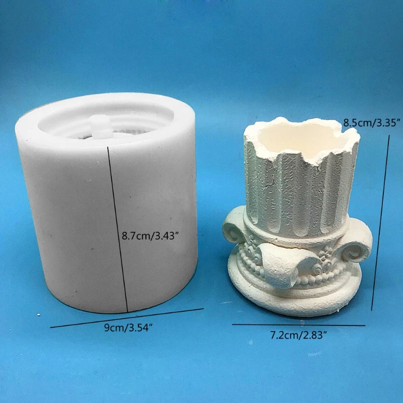 

13MC Ancient Greek Pillars Flower Pot Epoxy Resin Silicone Mold 3D Roman Column Succulent Plant Planter Pot Mold for Concrete