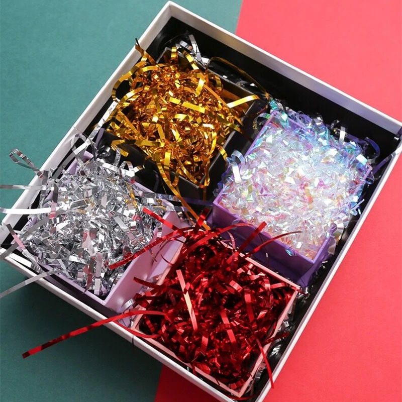 

100g DIY Paper Raffia Shredded Confetti Wedding Birthday Christmas Gift Box Filling Material Tissue Gift Packaging Filler Decor