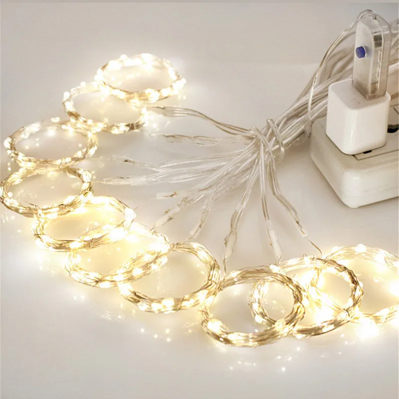 Светодиодная гирлянда с медным проводом праздничное Рождественское украшение