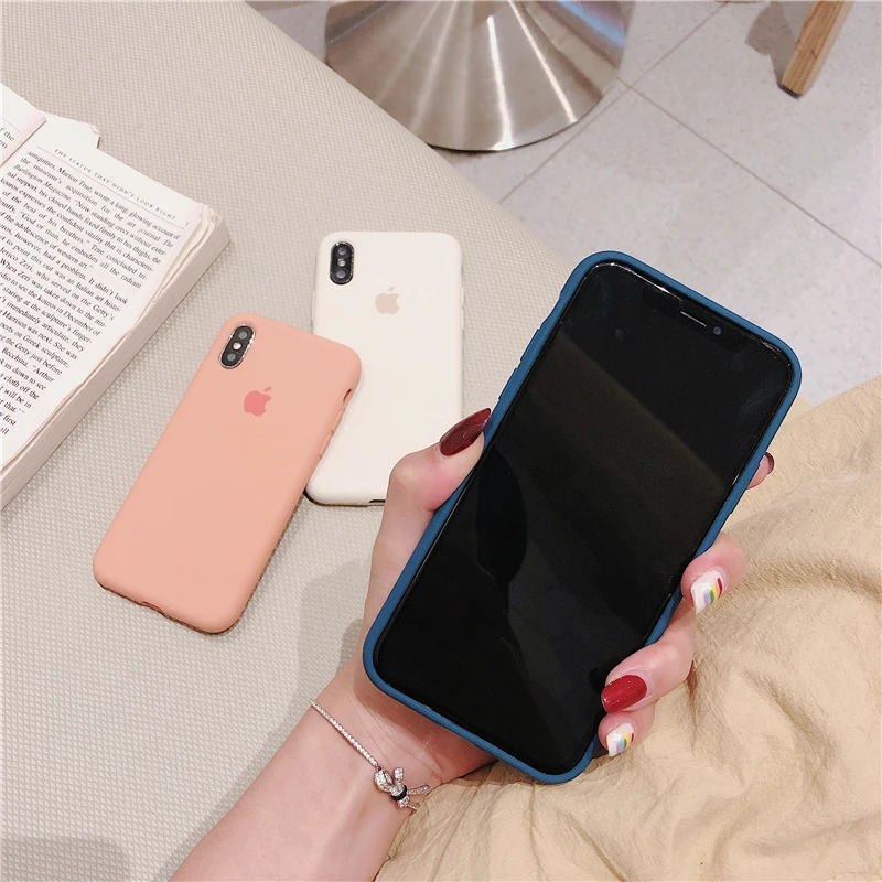 Жидкий силиконовый чехол для телефона iPhone 6S 7 8Plus X XR XS Max мягкая Бегония
