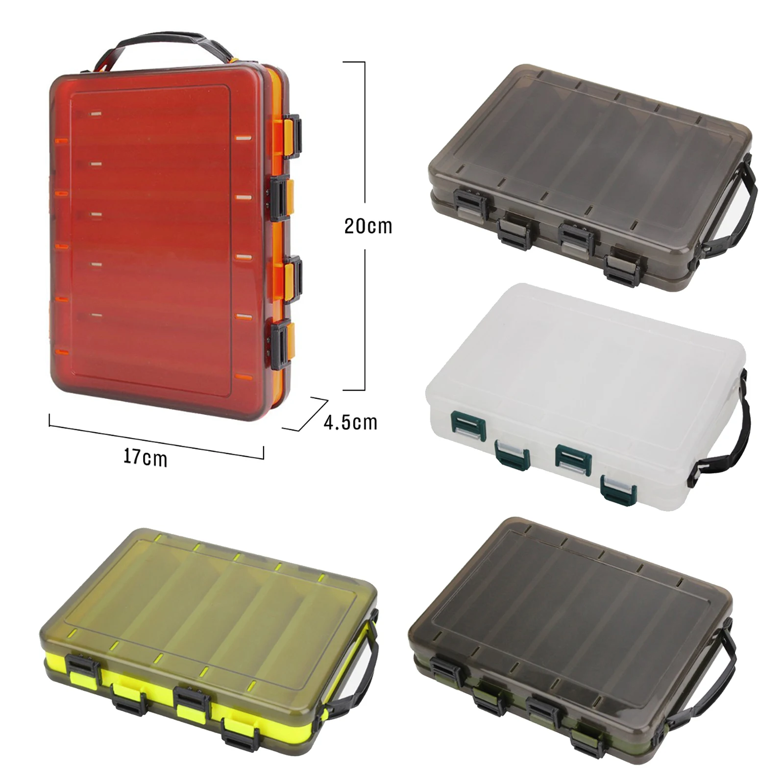 

Reversible Lure Case Double Sided Plastic Bait Jig Storage Box High Strength Plastic Fishing Tackle Accessories Box
