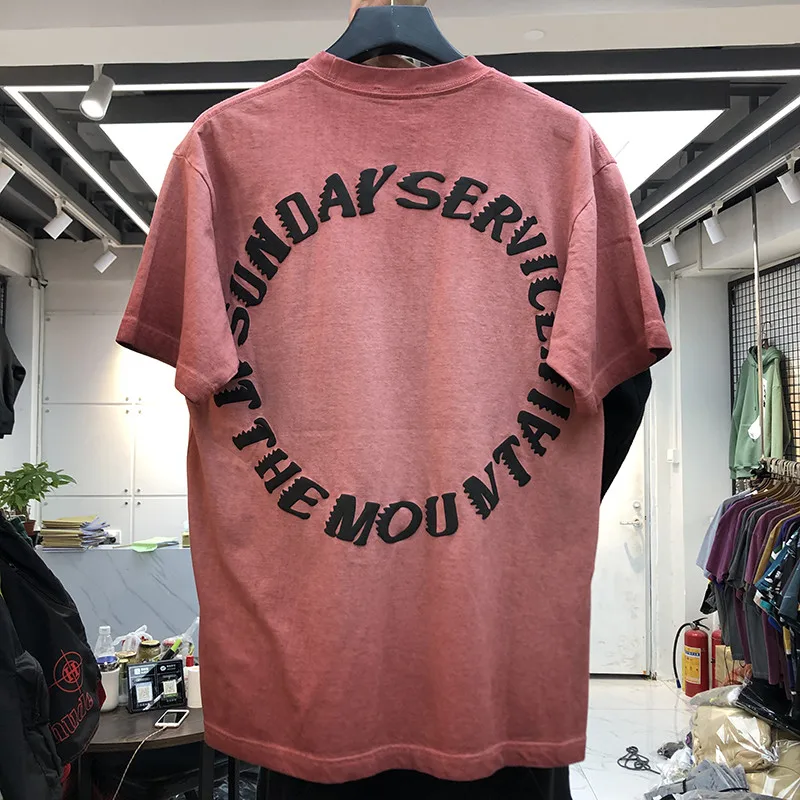 Футболка Kanye West Sunday Service Holy Spirit CPFM для мужчин и женщин Высококачественная розовая