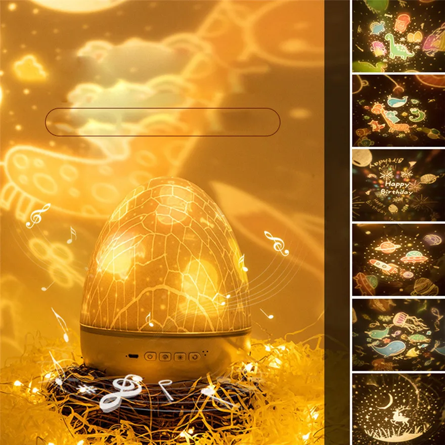 Проекционная музыкальная лампа с дистанционным управлением модель Bluetooth белым