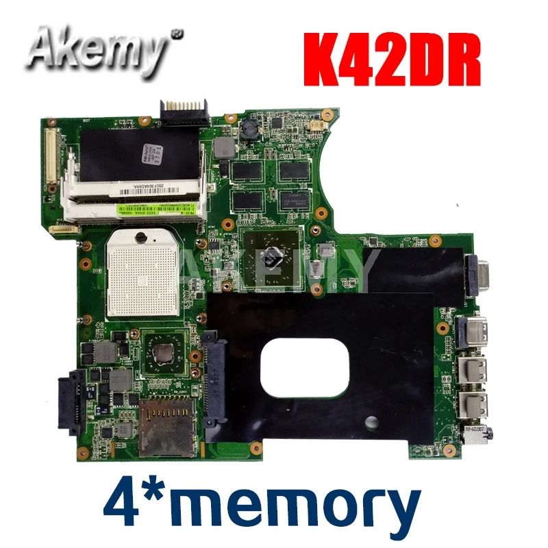 

Akemy Для For Asus K42DY A42D X42D K42DR K42D K42DE Loptop Материнские платы Mainboard с видео картой 4 * память испытания 100% работы
