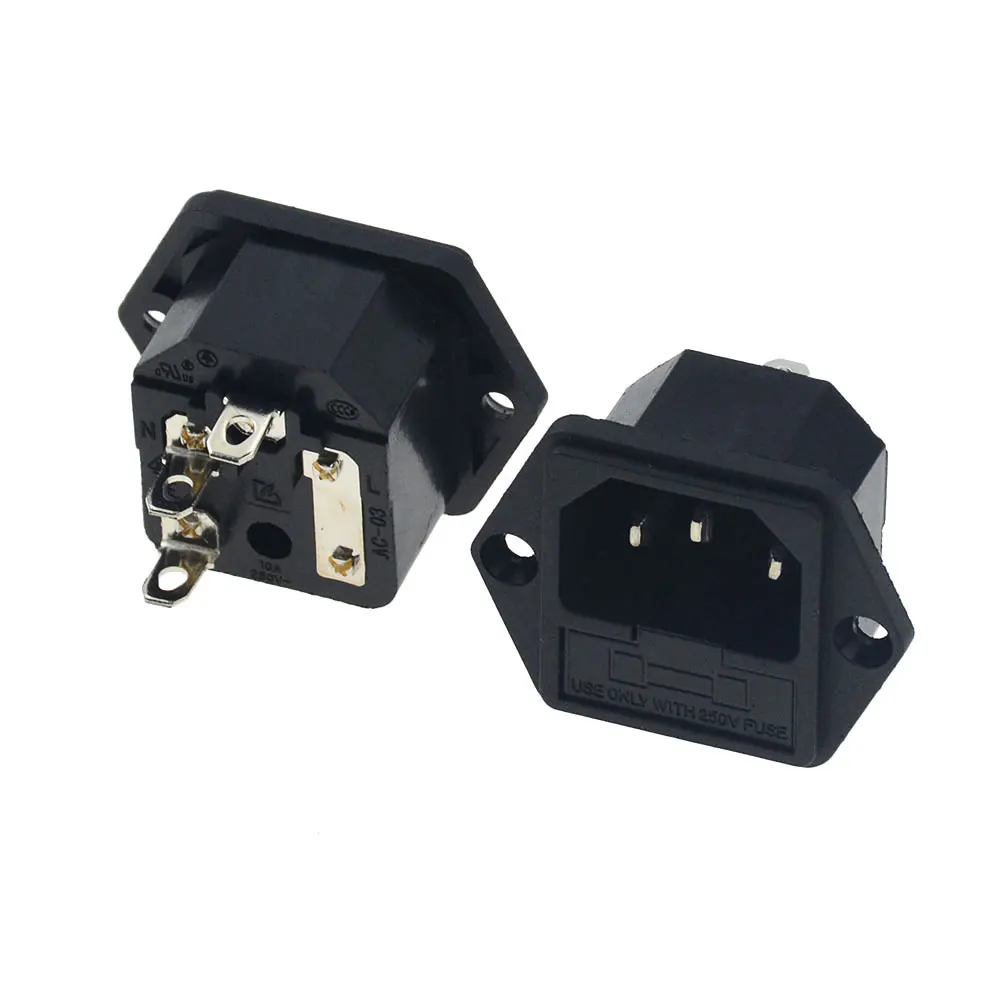 1 шт. AC 250 В 10A новая панель 3 Pin IEC 60320 C14 Входная штепсельная вилка с держателем