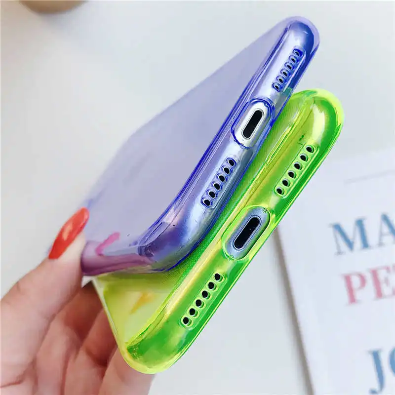 

Fluorescent Candy Color Clear Case For Huawei P20 P30 Lite P40 Pro Nova 5i 3 3e 4 7se Mate 30 Lite Honor 30 20 Pro Y9S Cover
