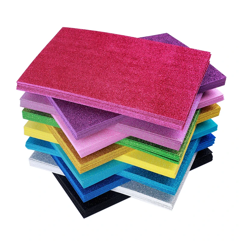 

5sheets/bag Foamiran Sponge Glitters Foam Paper 20x30cm Craft Paper Gold Spong Paper Powder Handmade Paper Crafts Decor DIY Gift