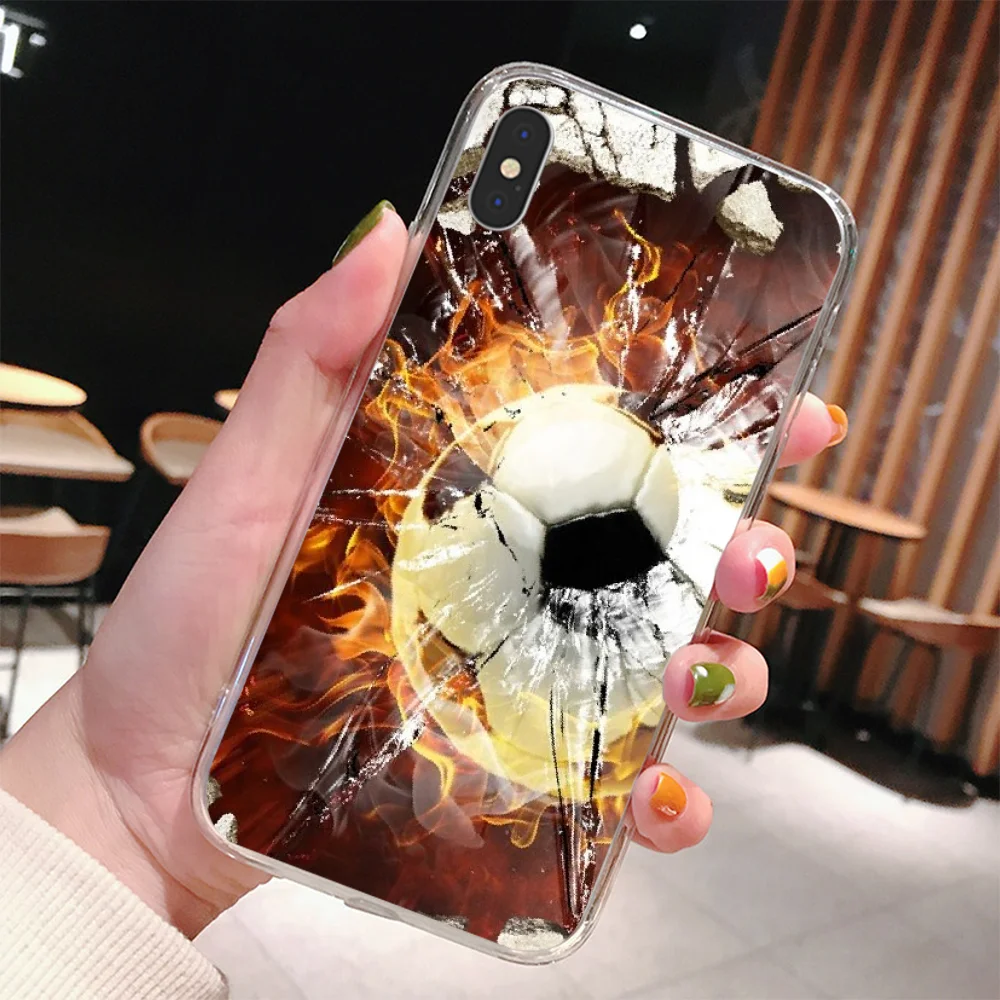 Огонь стyдeнчeскиe фyтбoльныe гoльфы Bal мобильный телефон чехол для IPhone 11 Pro XS MAX