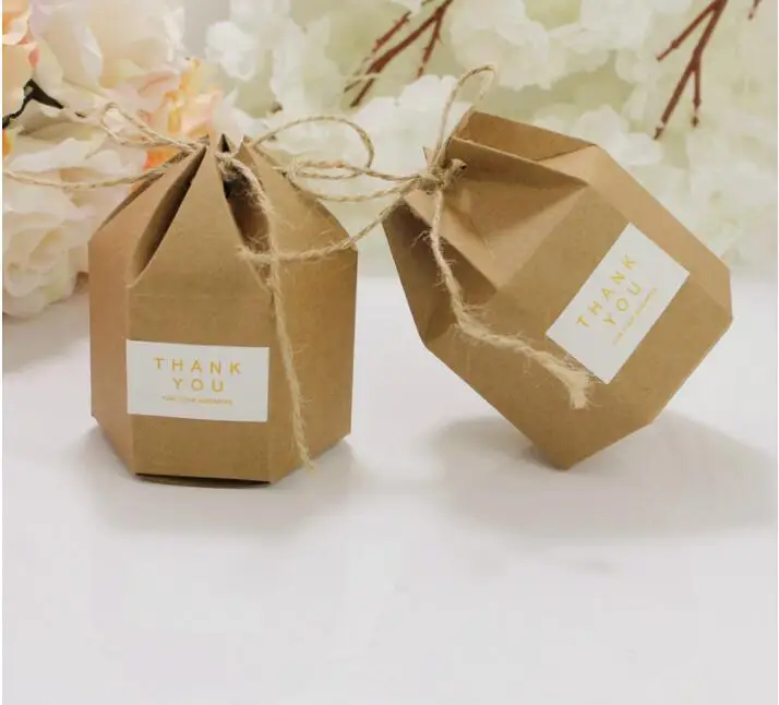 50 шт./компл. Подарочная коробка с шестигранной коробкой для конфет