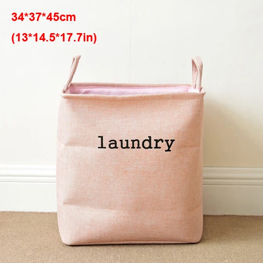 pink45 Большая корзина для белья, Брезентовая корзина для хранения одежды, домашняя одежда, бочонок, сумки для хранения детских игрушек, корзина для белья, толстые корзины - Цвет: pink45