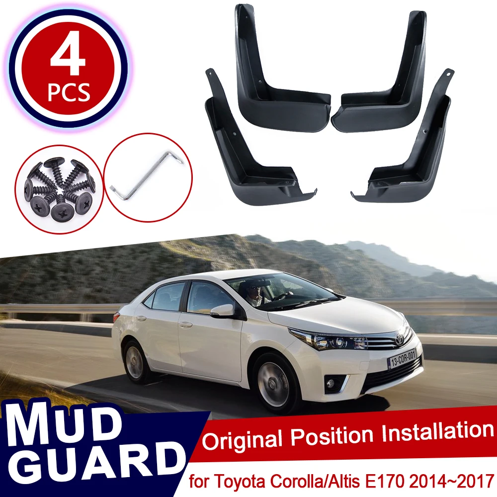 

Брызговики для Toyota Corolla Altis E170 2014 ~ 2017, грязеотталкивающие щитки, брызговики, брызговики для автомобильных колес, передние и задние щитки 2015 2016