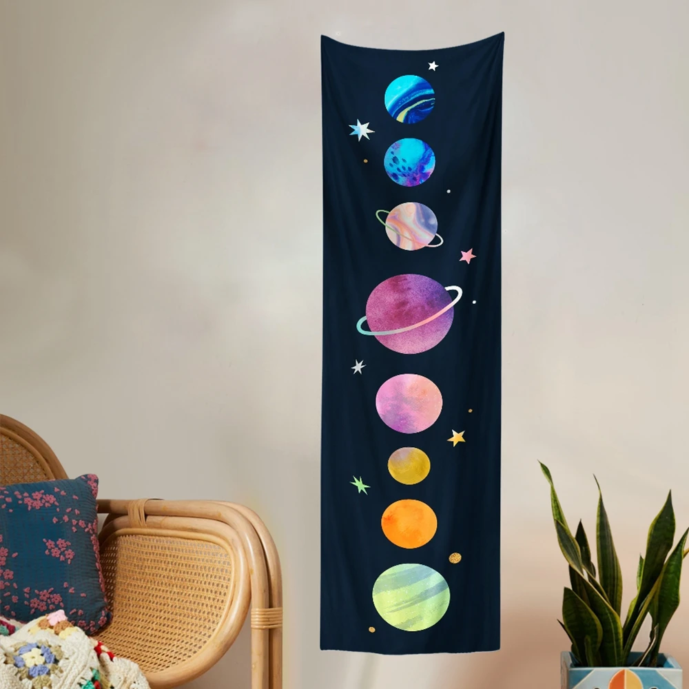 Винтажный гобелен с планетами настенный психоделической Галактикой космосом
