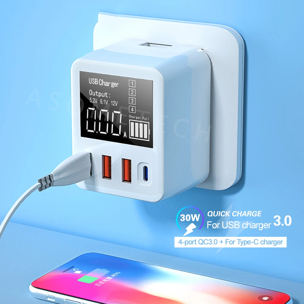 

30Quick Charge QC3.0 USB зарядное устройство стенового путешествия мобильный телефон адаптер быстрое зарядное устройство USB зарядное устройство для ...