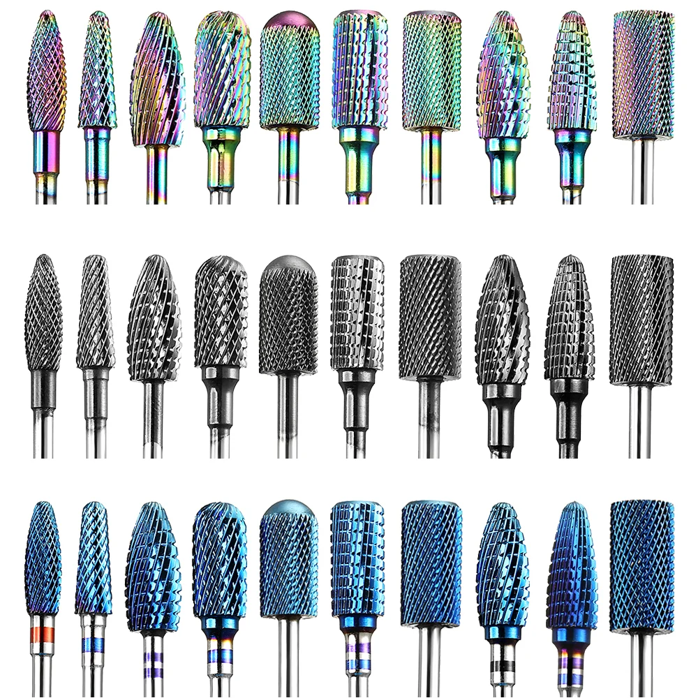 Фреза для маникюра насадки радужные из карбида вольфрама ногтей удаления