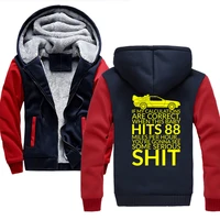 back to the future winter thickening warm sweater coat hooded cardigan tops for men long sleeve hoodies jacket zipper
