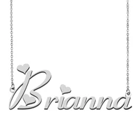 brianna name necklace personalised stainless steel women choker gold plated alphabet letter pendant jewelry friends gift