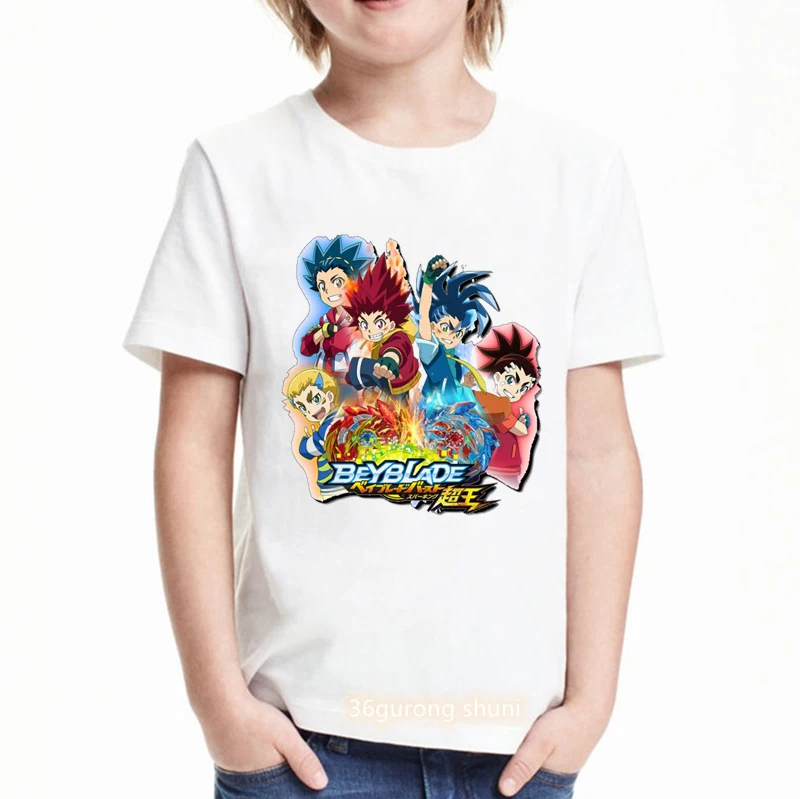 

2022 Hot Sale Boys T-shirt Anime Cartoon Beyblade Burst Evolution Printed Youth T-shirt Fun Kids Clothes Summer White Shirt Tops