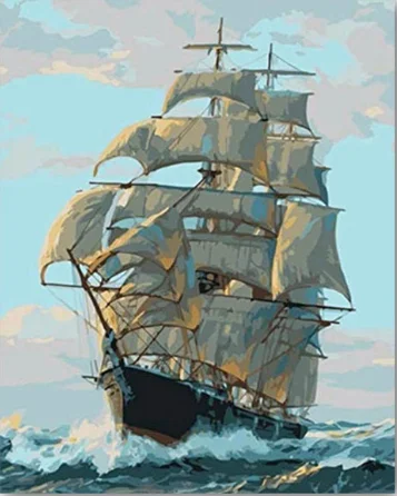 

drawings by numbers Sail long journey picture drawing DIY colorings pictures by numbers with colors acrylic paint framed Home