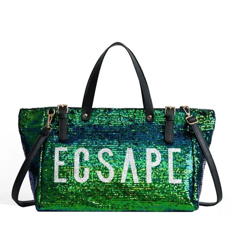 

Fashion large hand bags women 2020 Newest letters shoulder bag luxury designer Korean sequins messenger bag female tote handbag