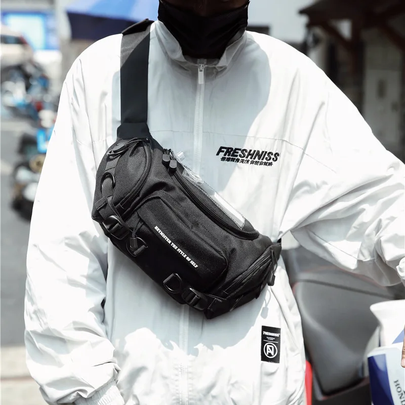 Мужская Уличная сумка через плечо в стиле хип хоп для отдыха мальчиков нагрудные