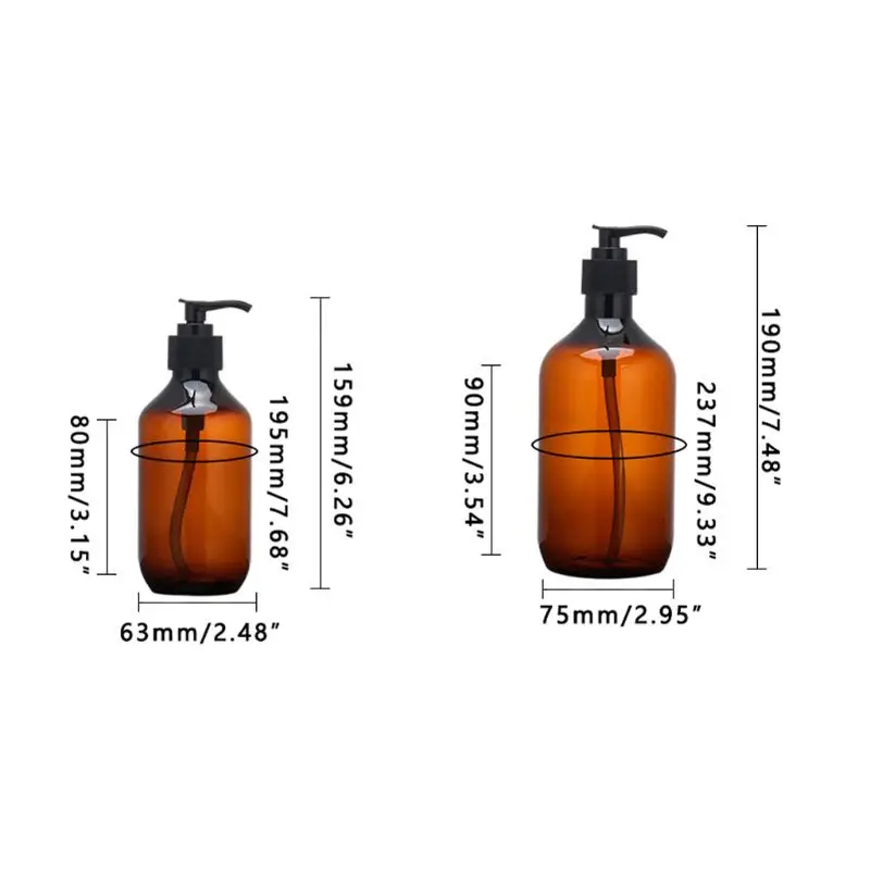 

2PCS 300ML 500ML Liquid Soap Dispenser Shampoo Shower Gel Lotion Storage Bottles