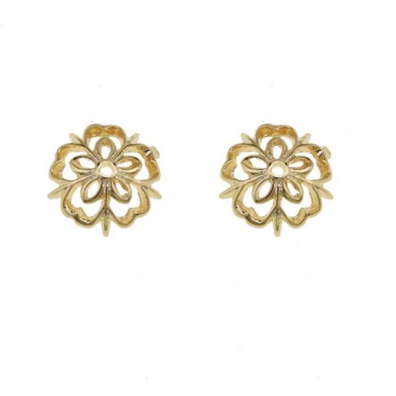 

10pcs/lot Copper plated flower receptacle beads spacer bracelets jewelry material diy hairpin step shake accessories