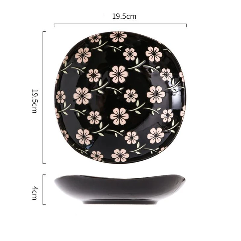 8 &quotСкандинавское керамическое блюдо Квадратная тарелка Бытовая керамика Ретро