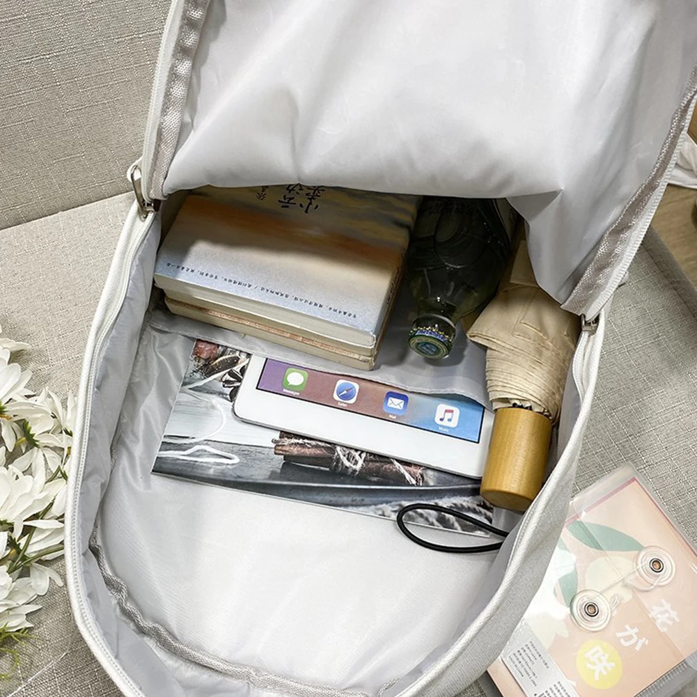 Холщовый рюкзак для женщин однотонный школьный ранец на ремне мальчиков и