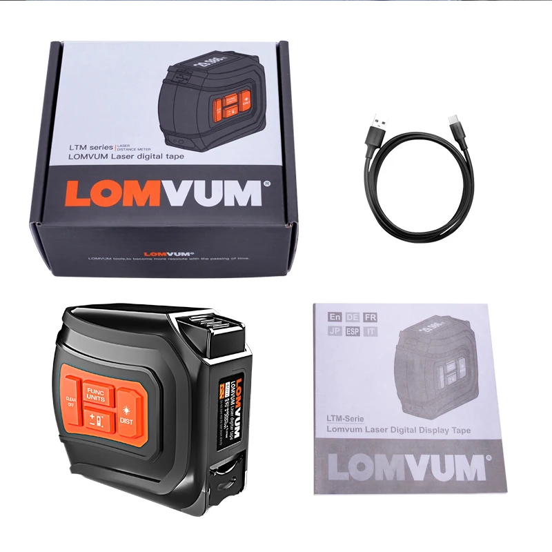 Лазерный дальномер LOMVUM 40 м 60 цифровой измеритель расстояния USB зарядка 5