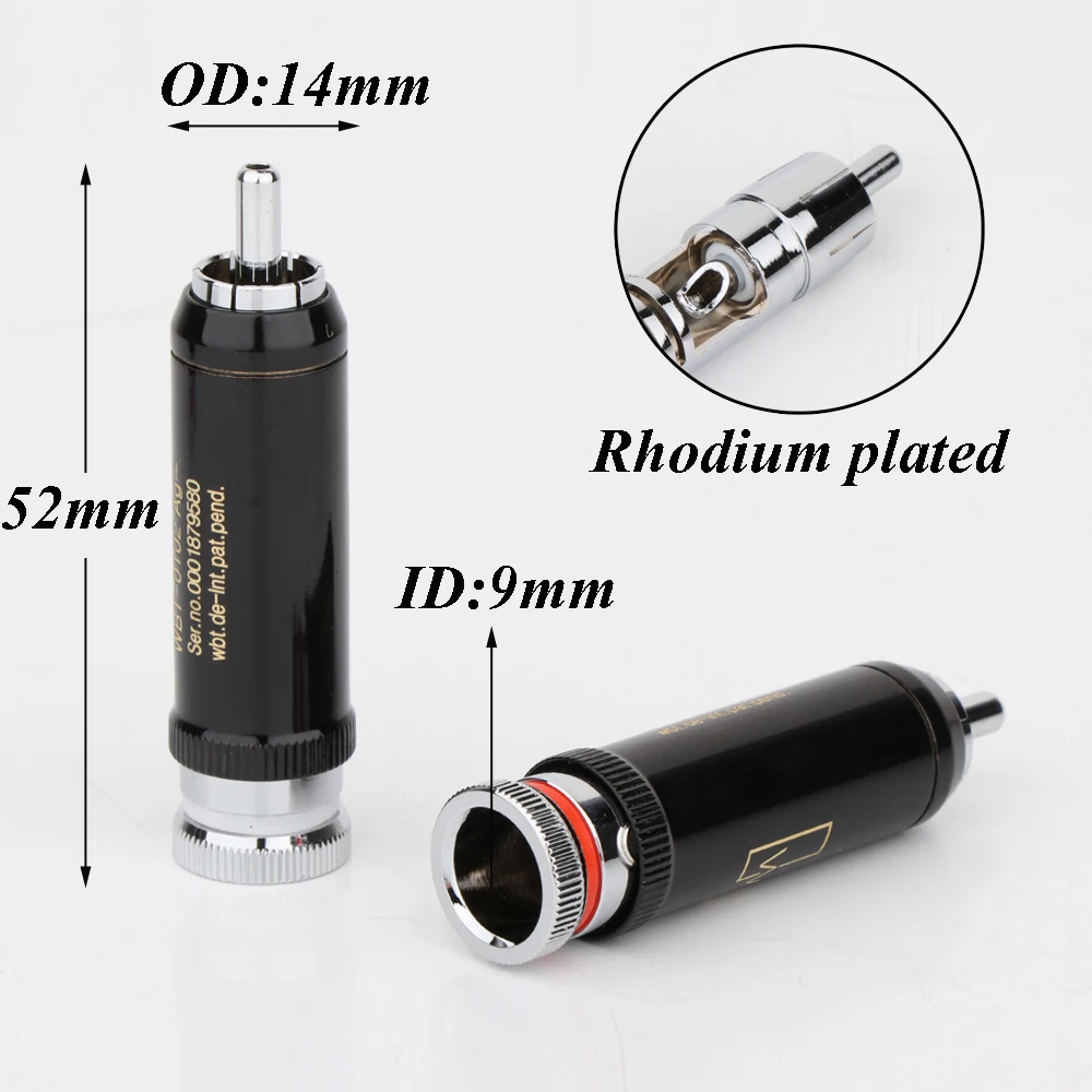 HIFI WBT 0102Ag Carbon fiber Rhodium-plated rca plug for audio Signal Cable rca Connector Audio Terminal RCA Head