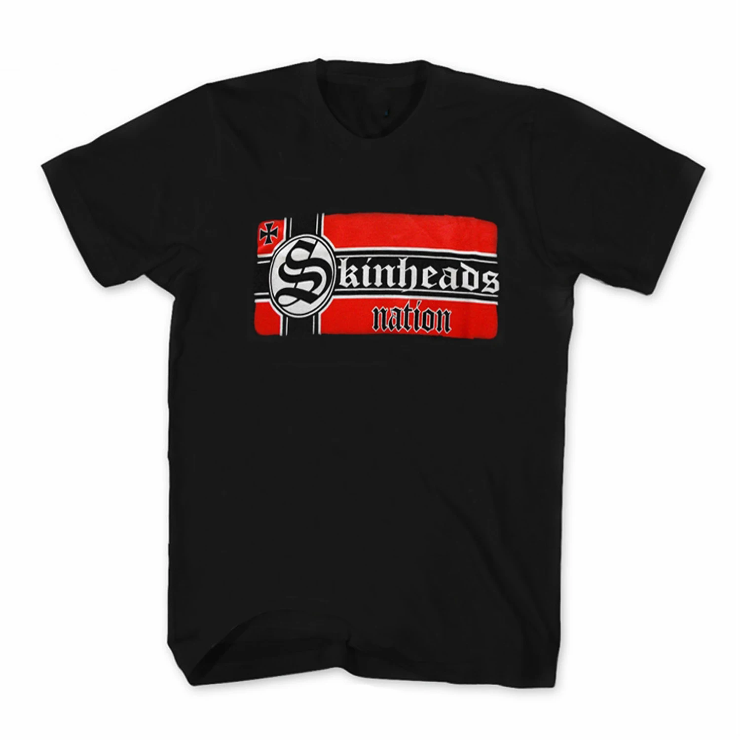 

2021 New Funny Skinheads Nation Honor Loyalty German Battle Flag T-Shirt. Summer Cotton O-Neck Short Sleeve Men's T Shirt