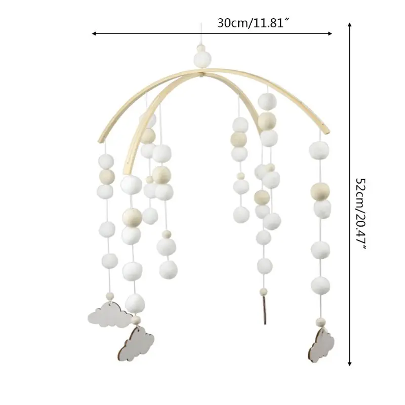 

Baby Crib Nordic Style Mobile Rattles Toy Wool Balls Wind Chime Newborn Baby Cot Hanging Bed Bell Infant Room Decoration Photogr