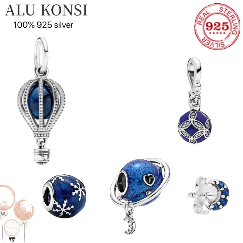 

2021 New 100% Real 925 Sterling Silver pando Beads for Women Balloon ship & moon shape Fit Original Charm bracelet DIY Jewelry