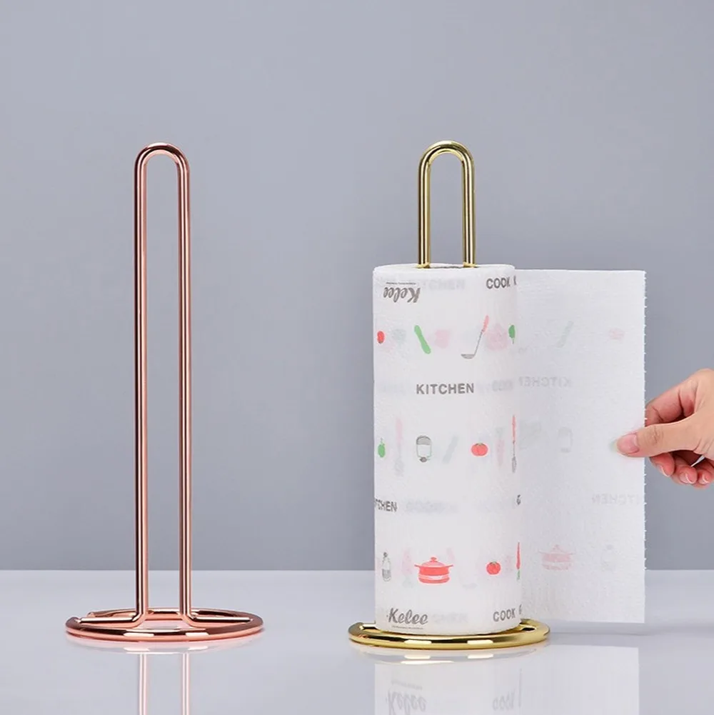 Kitchen Roll Paper Towel Holder Stainless Steel Bathroom Tissue Stand Rose Gold Napkins Rack Home Standing | Обустройство дома