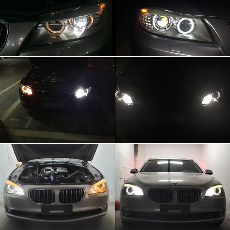 2Pcs H8 LED Error Free 160W Mutil color Angel Eye Marker Light Bulbs for BMW E90 E92 E82 E60 E70 X5 E71 X6 Car Fog Lights images - 6