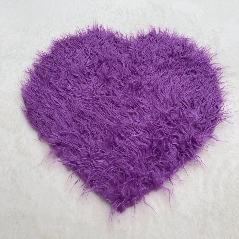 D0AF-Manta de coraz&oacute;n para reci&eacute;n nacido, accesorio de fotograf&iacute;a de piel sint&eacute;tica suave para beb&eacute;, Fondo Infantil, cesta de relleno-4