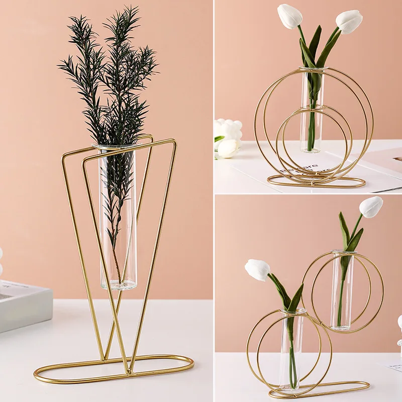 

Nordic Simple Flower Stand Iron Frame Vase Simple Family Flower Rack Bottle Ornament Christmas Decoration Pot Holder jarrones
